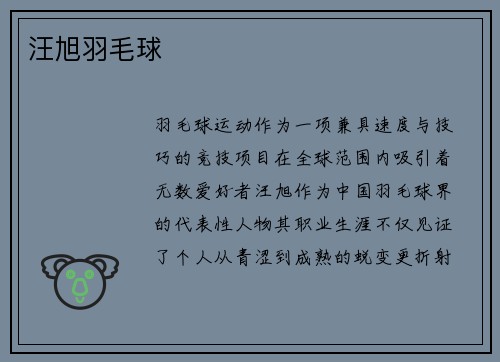 汪旭羽毛球